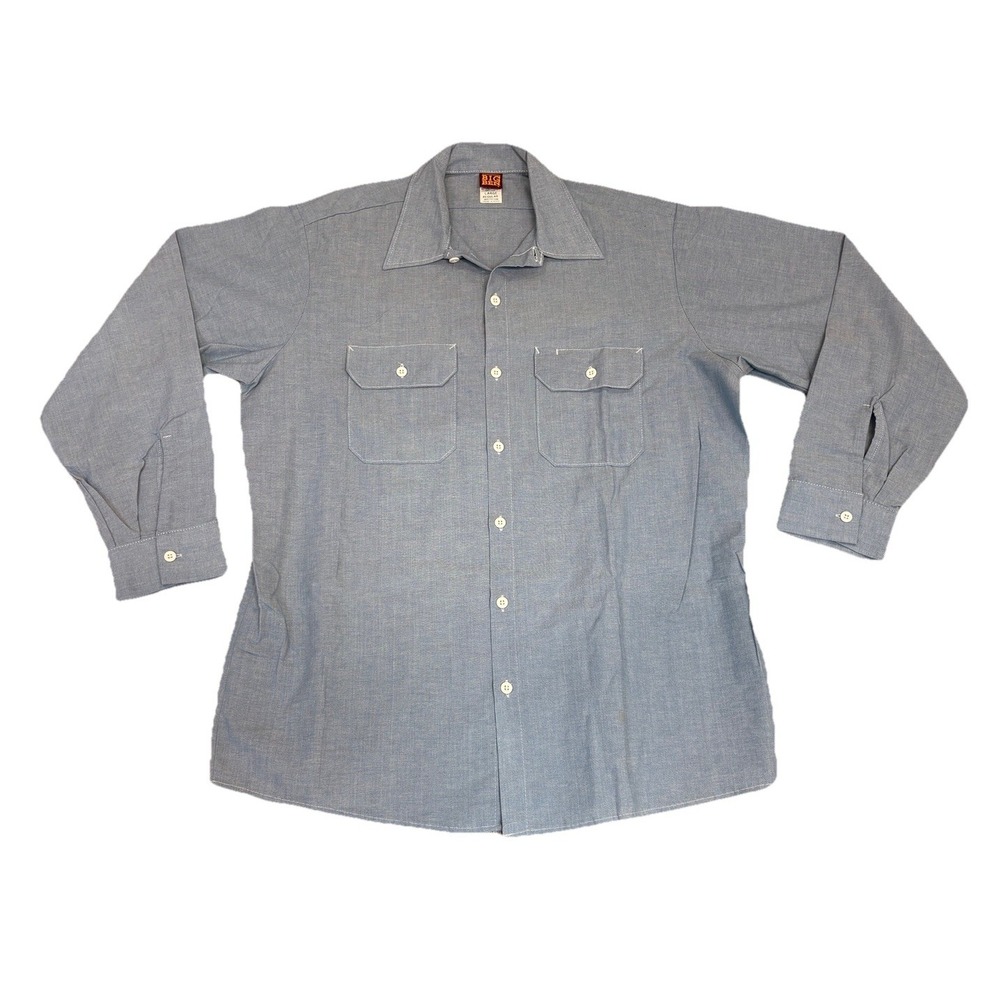 Big Ben Men Utility Shirt Size L Long Sleeve Made in U.S.A. Rip Proof Stitch NEW